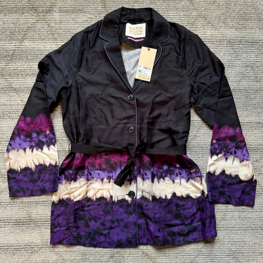 Scotch & Soda Anthropologie Pajama Blazer Tie Dye Boho Drapey Womens Sz S